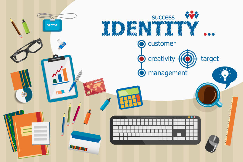 商业身份和平面设计插图概念矢量