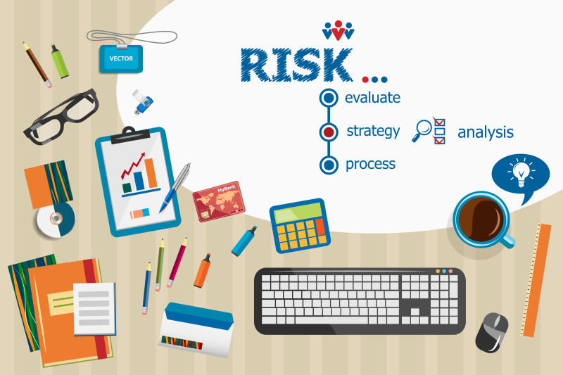 矢量风险与平面设计插图概念
