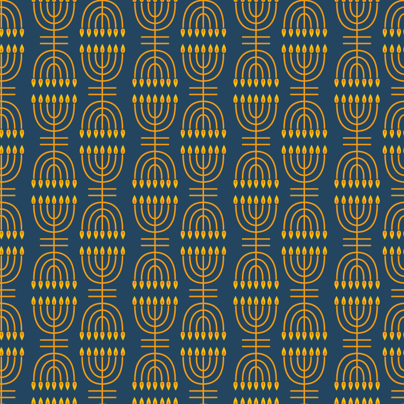 光明节无缝纹理背景矢量图