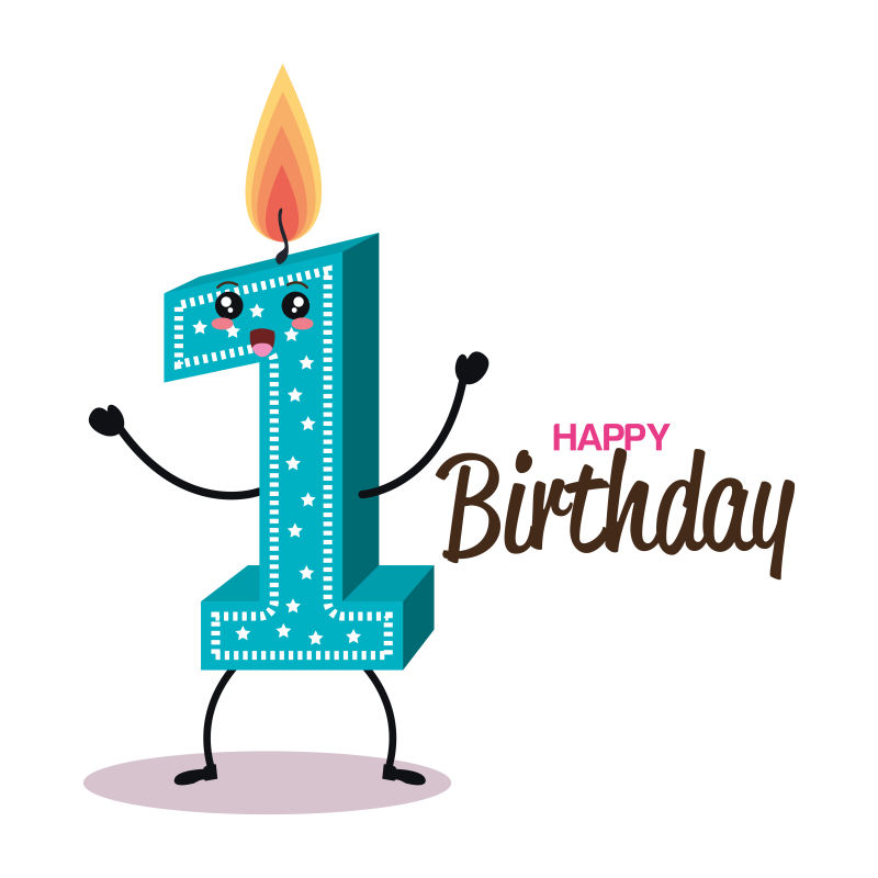 生日快乐蜡烛编号字符矢量图