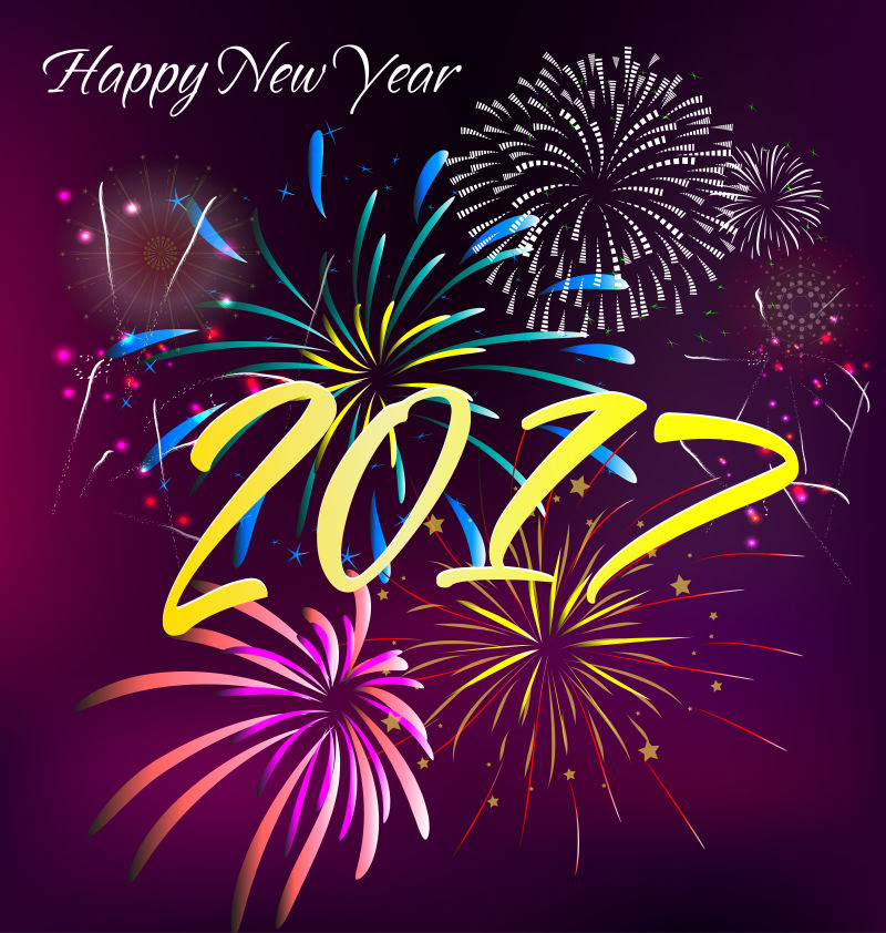 圣诞新年快乐2017矢量