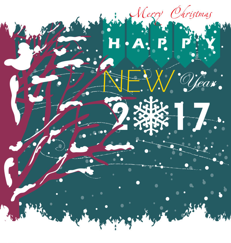 2017新年圣诞快乐矢量