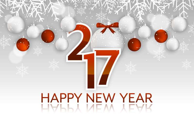 新年旗帜挂着吊篮矢量