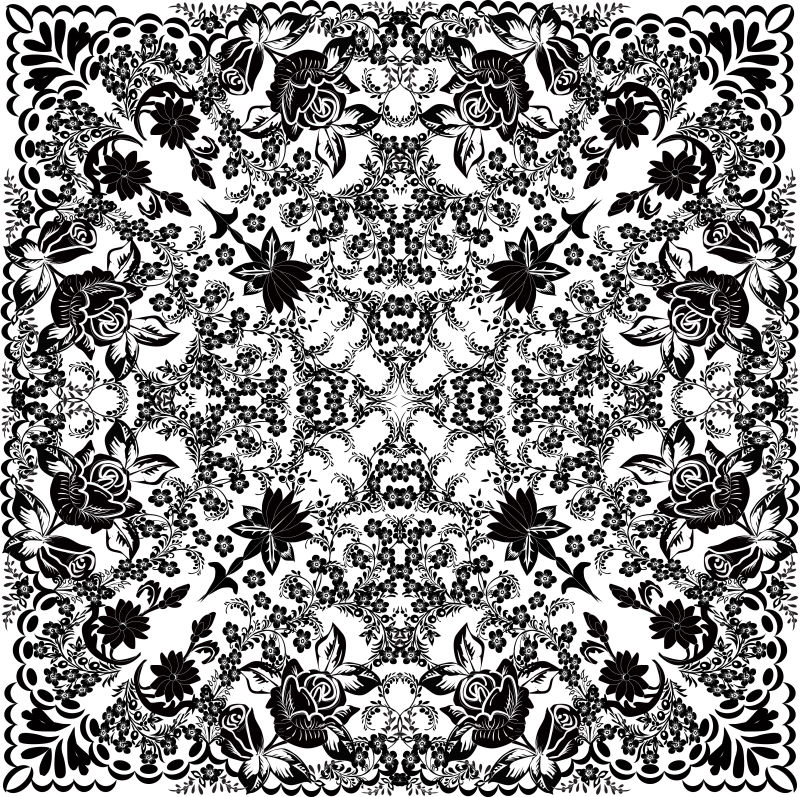 黑色花纹装矢量设计