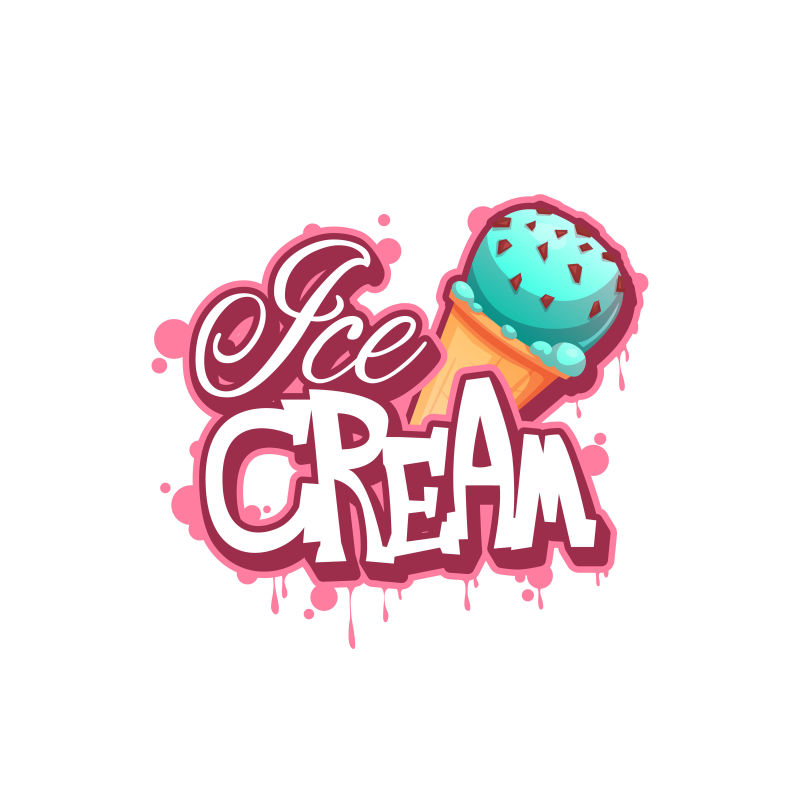 创意矢量冰淇淋的平面插图