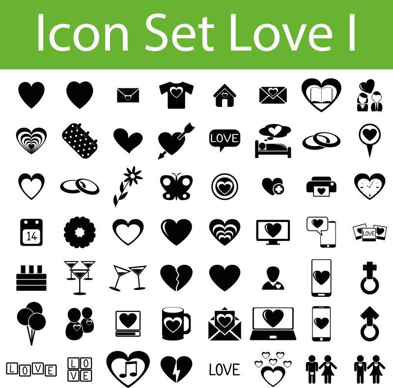 矢量创意恋爱相关图标