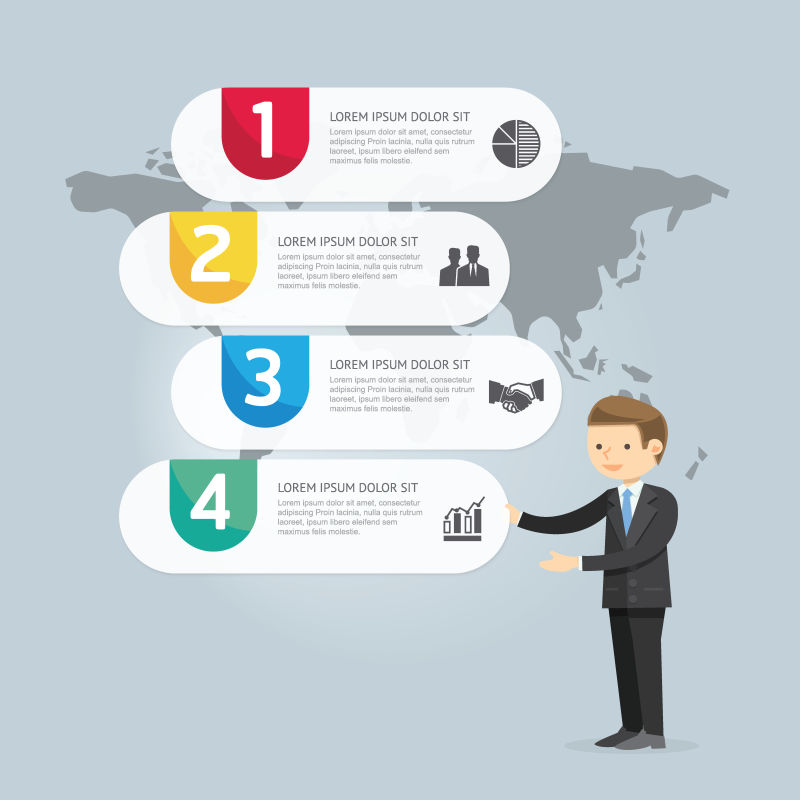 商业展示插图信息图表设计矢量