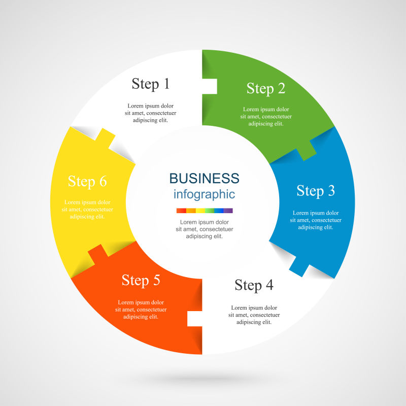 创意矢量抽象彩色商业信息图表设计
