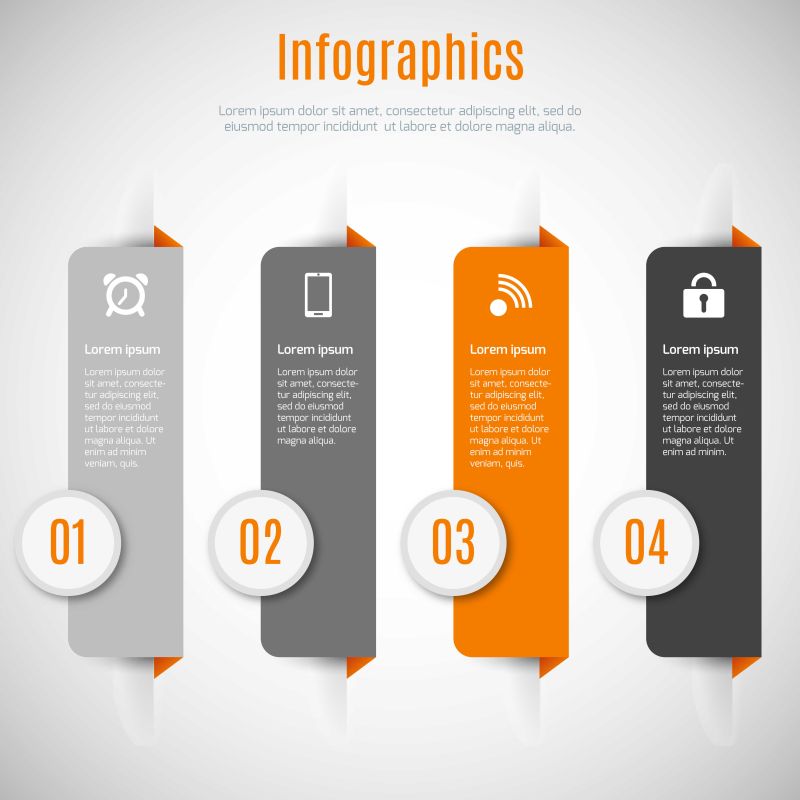 带有横幅的信息图表矢量