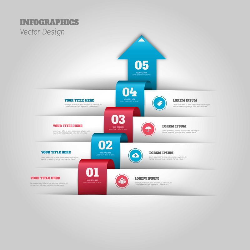 用箭头处理信息图表矢量