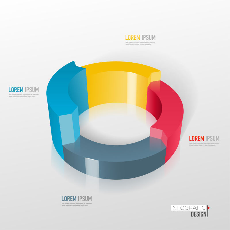 丰富多彩的三维箭头图表矢量