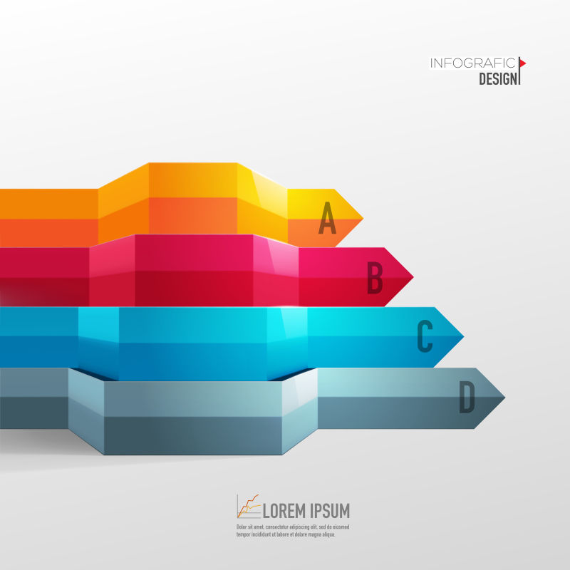 折叠商业信息图表矢量