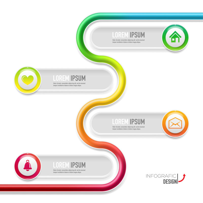 弯曲管道展示或网页设计的设计元素矢量