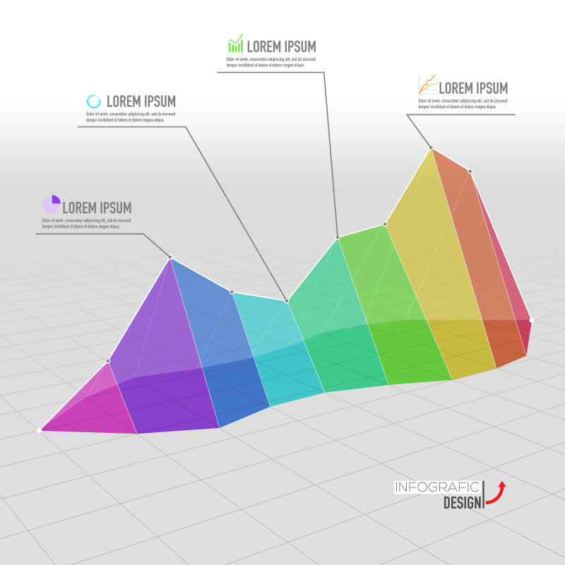 企业三维图图表矢量