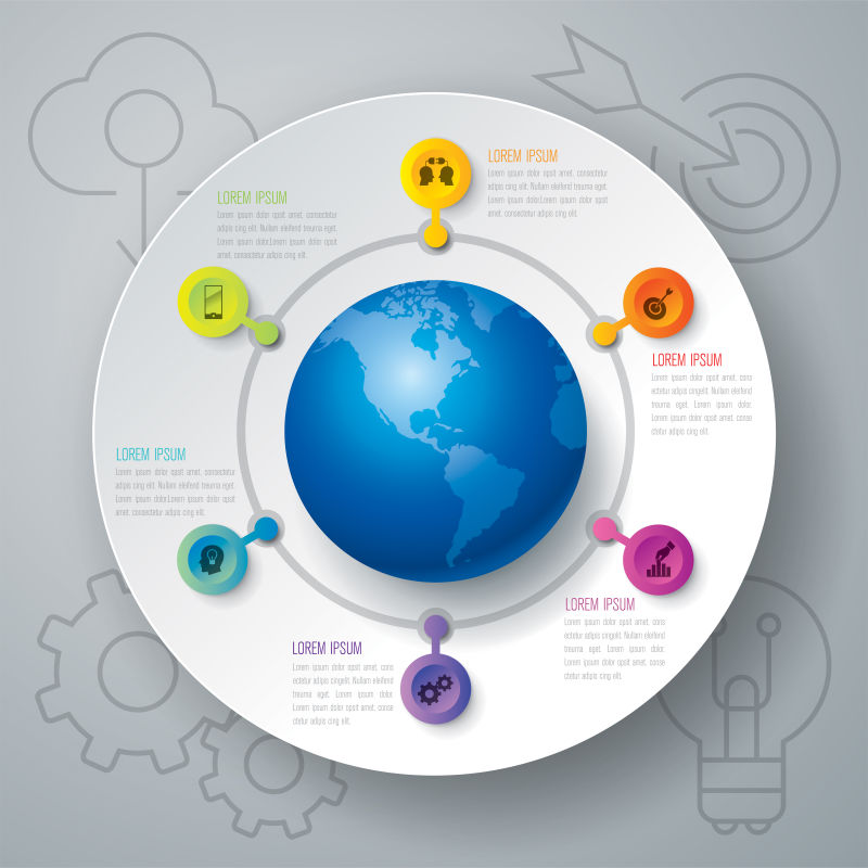 类似圆盘风格信息图形设计矢量