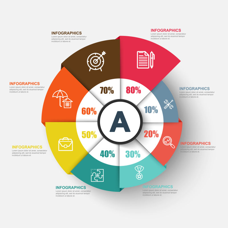 圆形转盘信息图形圆矢量