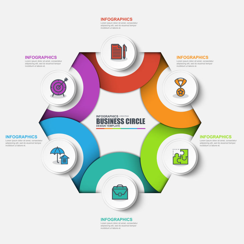 信息图形商业数据可视化矢量