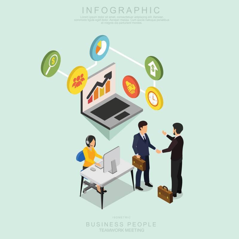ISO商务人员团队会议矢量设计