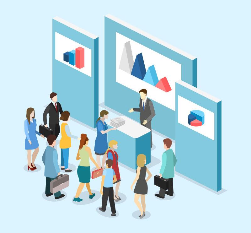 展示架的立体等距平面设计矢量