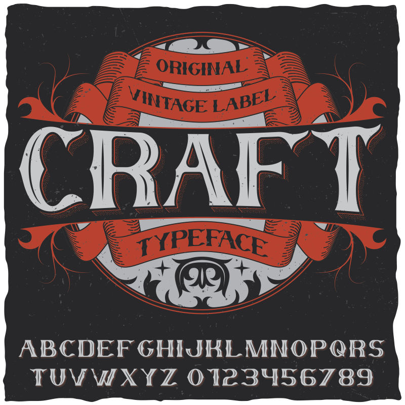 矢量工艺复古字母标签设计