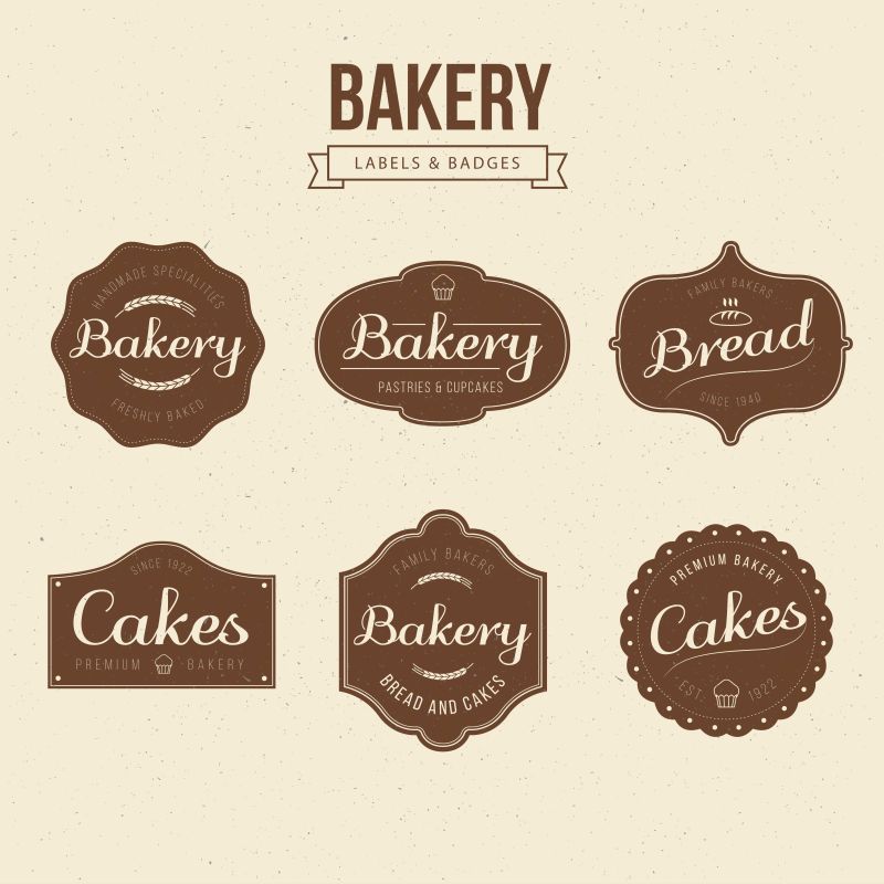 矢量的复古面包店标签
