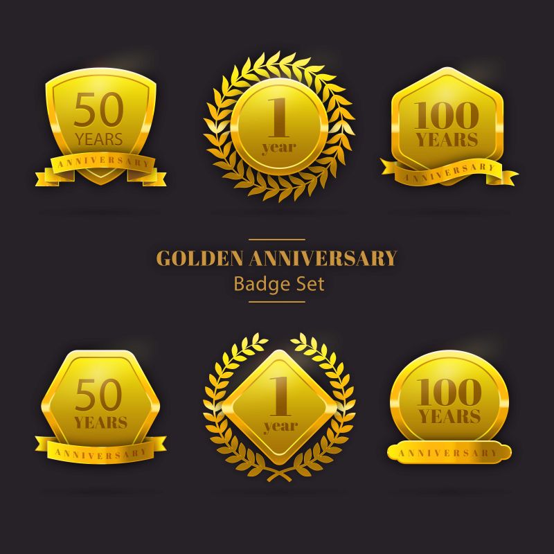 矢量的黄金周年纪念徽章
