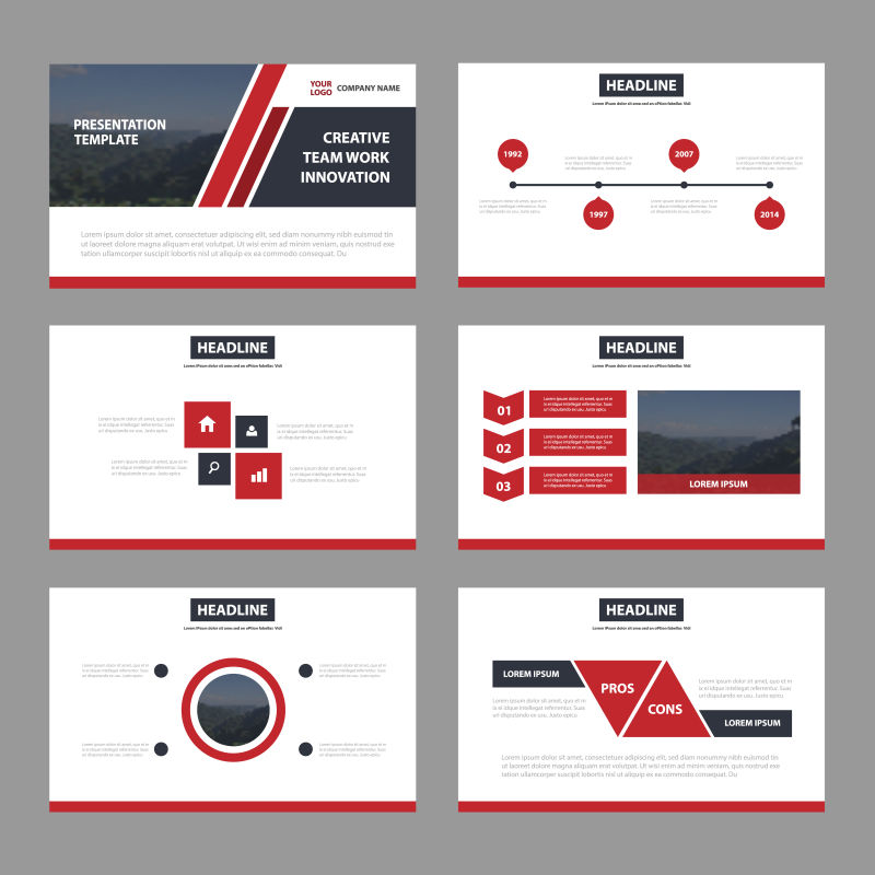 营销工具包演示幻灯片背景矢量设计信息图和图表