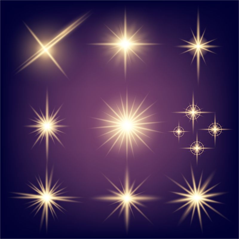 创意矢量金色闪亮灯光设计元素