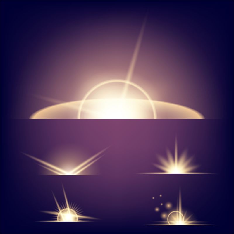 矢量抽象黄色特殊光效设计元素