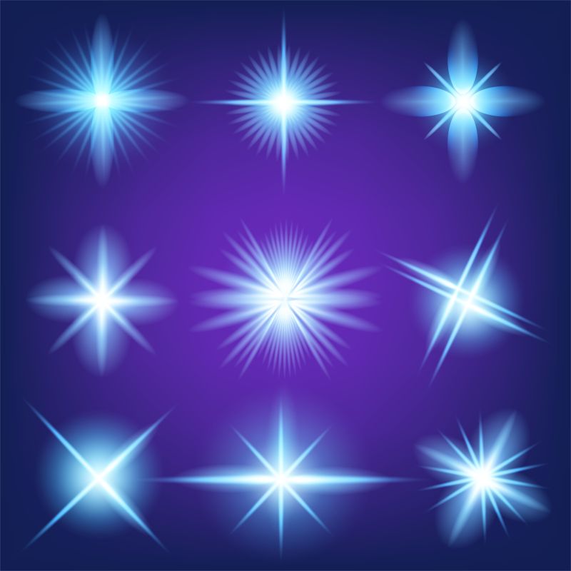 创意矢量蓝色特殊光效设计元素