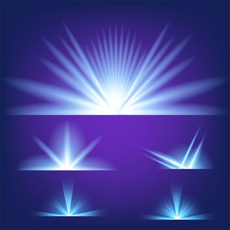 矢量蓝色光效创意设计元素
