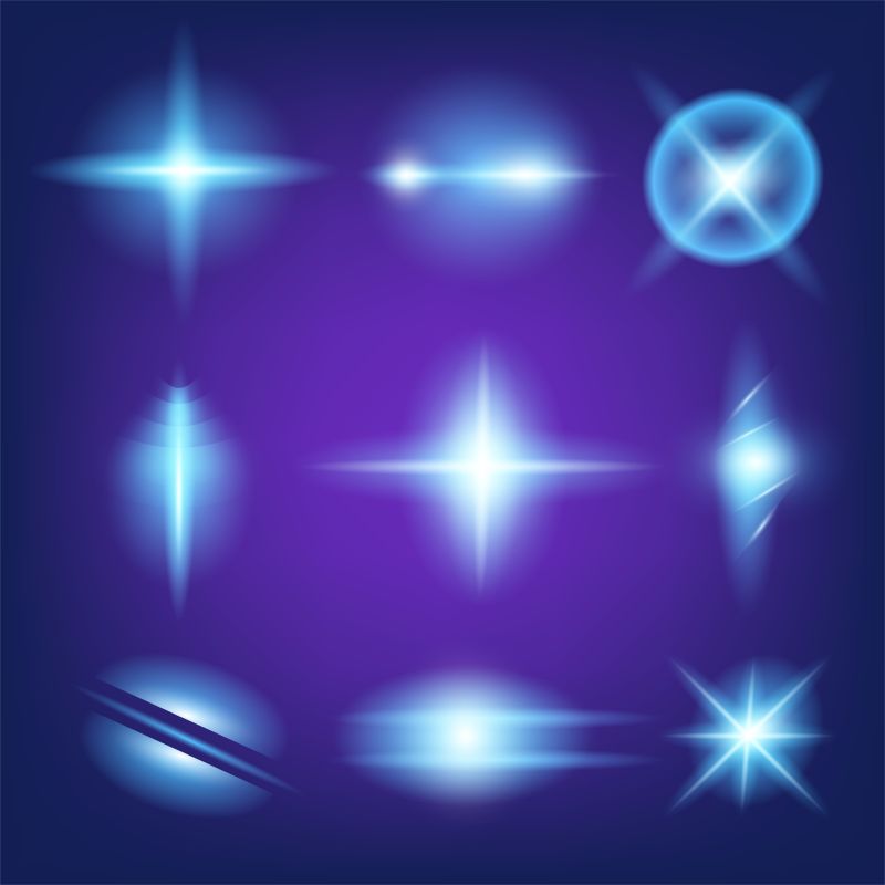 创意矢量蓝色灯光设计元素效果