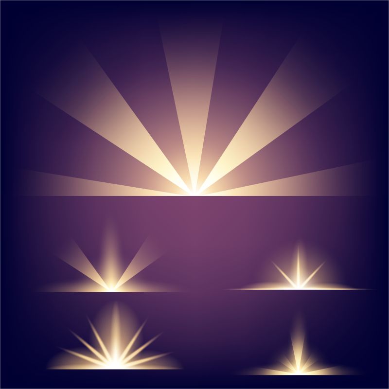 矢量闪耀的绚丽光束设计元素