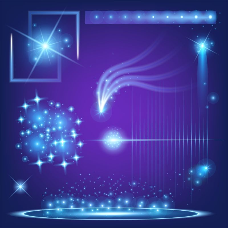 创意蓝色梦幻舞台灯光设计