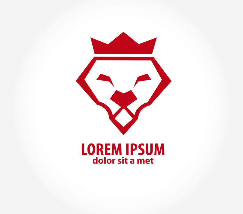 矢量红色狮子logo设计