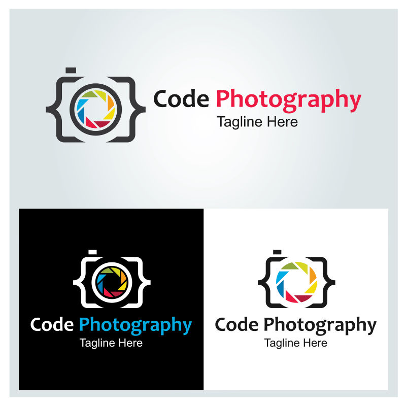 矢量三色摄影标志设计