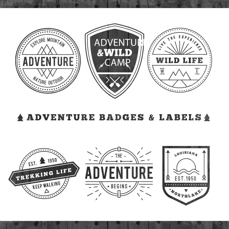 矢量复古标签贴纸设计