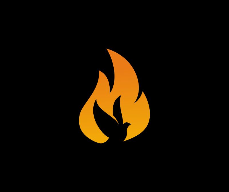 矢量橙色火鸽标志创意logo设计