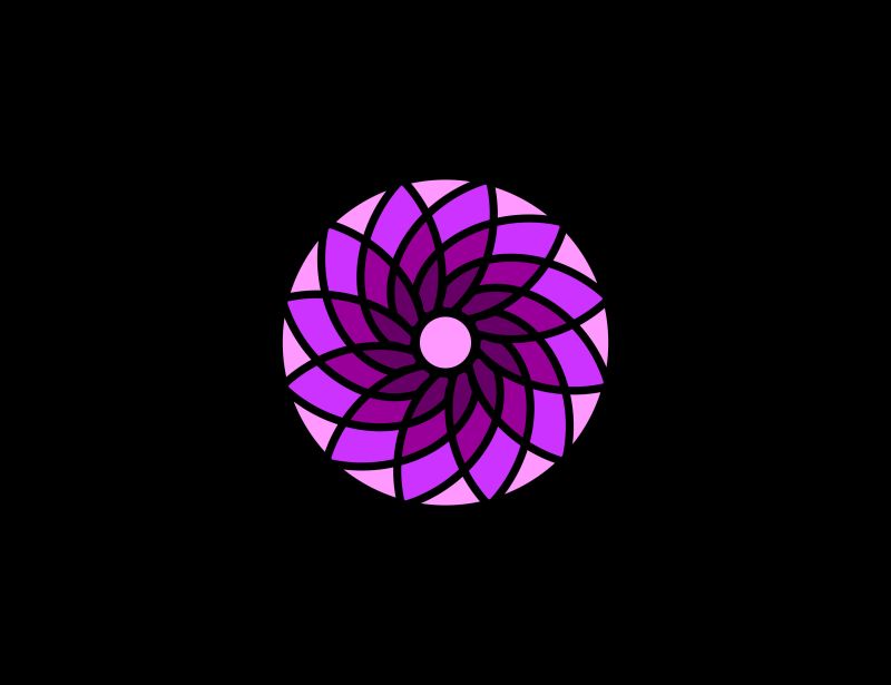 矢量紫色和粉色创意花卉标志设计