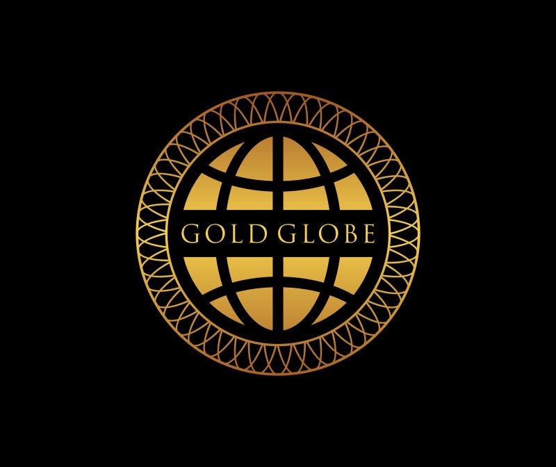 矢量黑金色创意金色环球标志设计