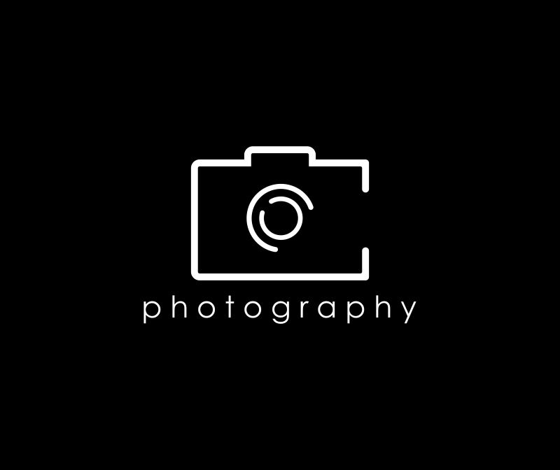 矢量黑白色照相机标志设计