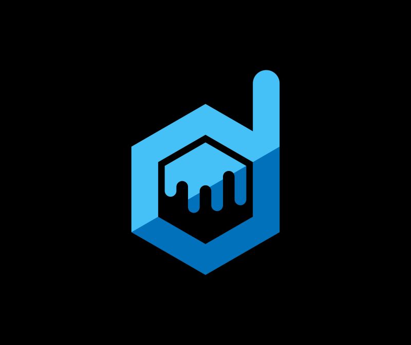 矢量黑色和蓝色的创意D标志设计