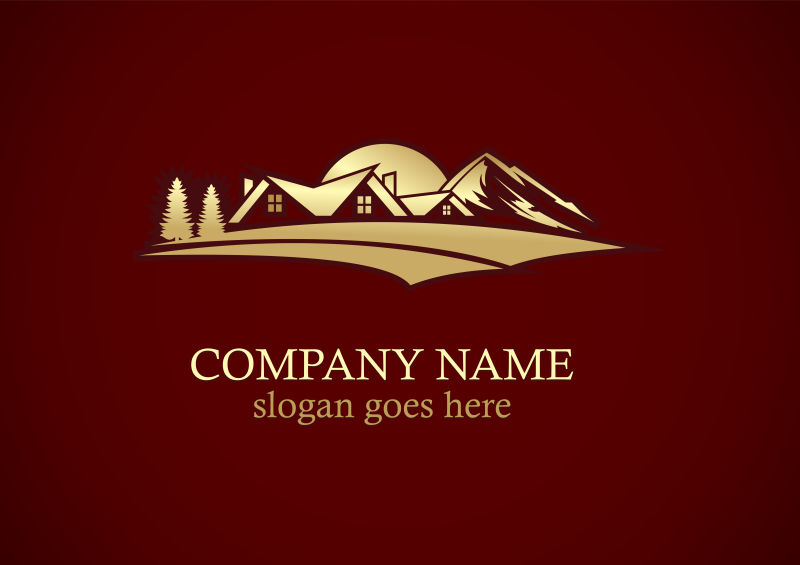 矢量金色商业房地产logo