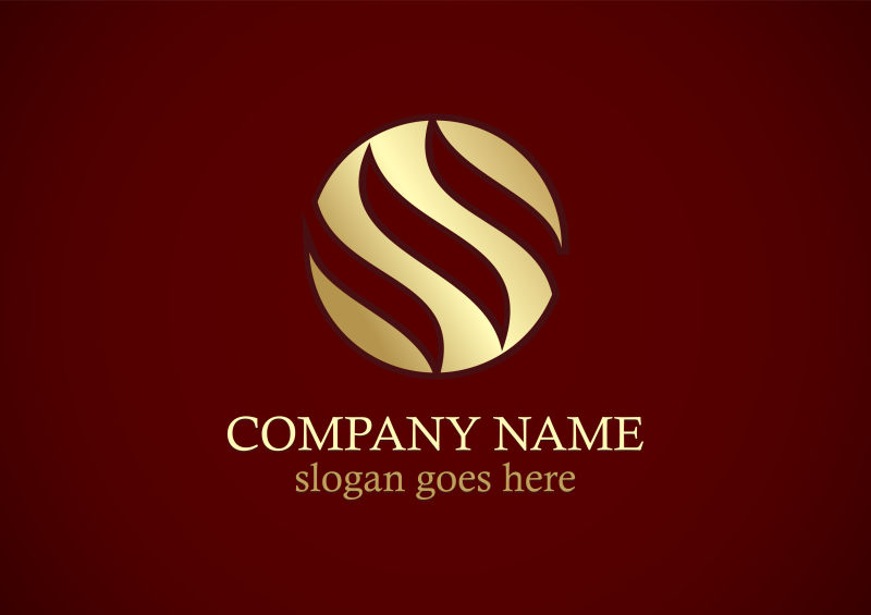 矢量金色圆形图案logo设计