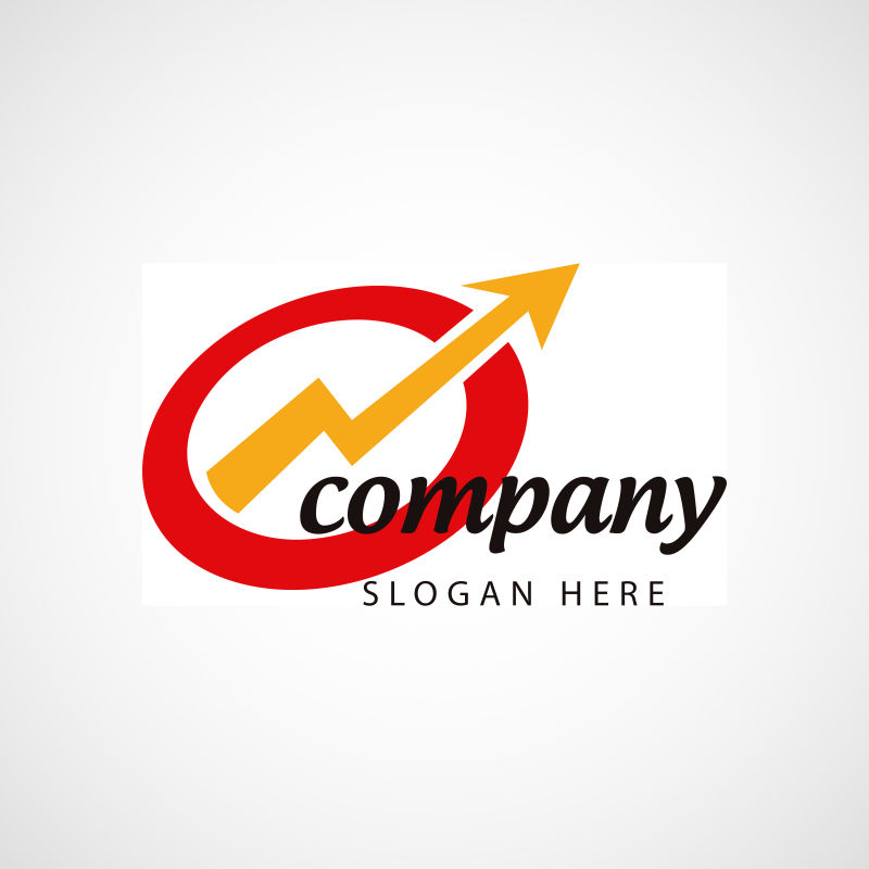 创意黄色箭头公司标志设计矢量图