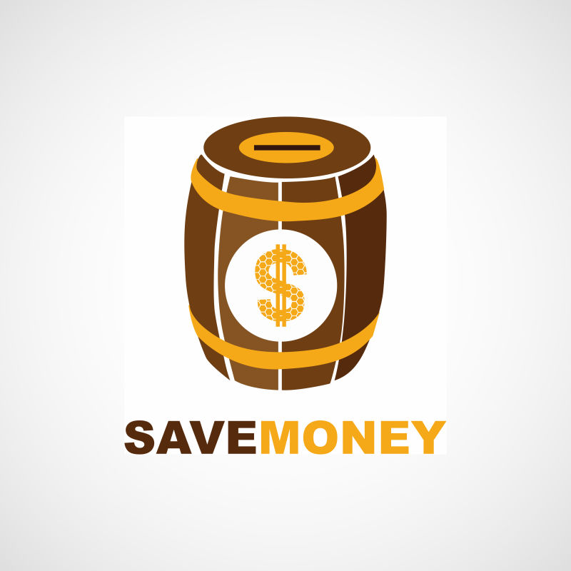 创意储蓄罐公司标志设计矢量图