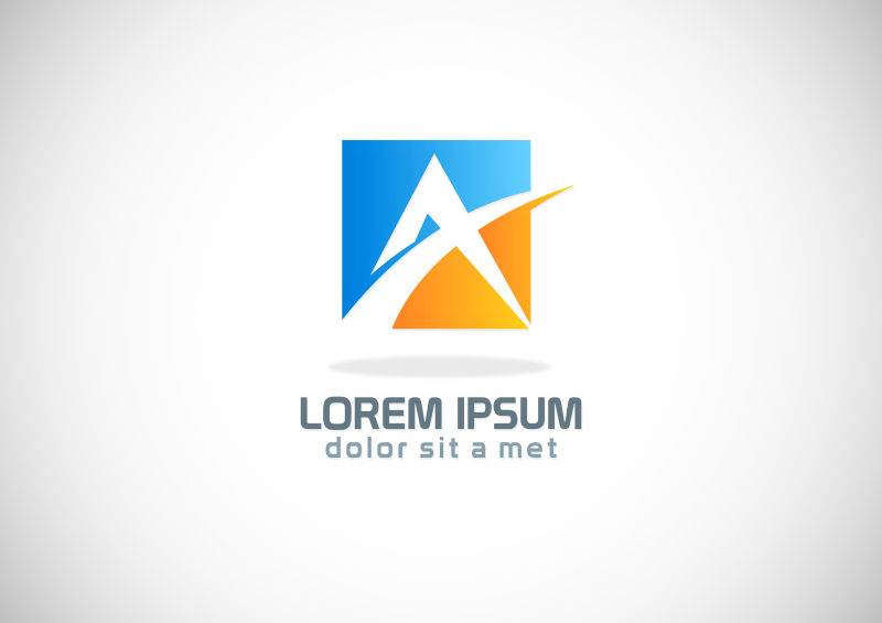 矢量方形a字母logo设计