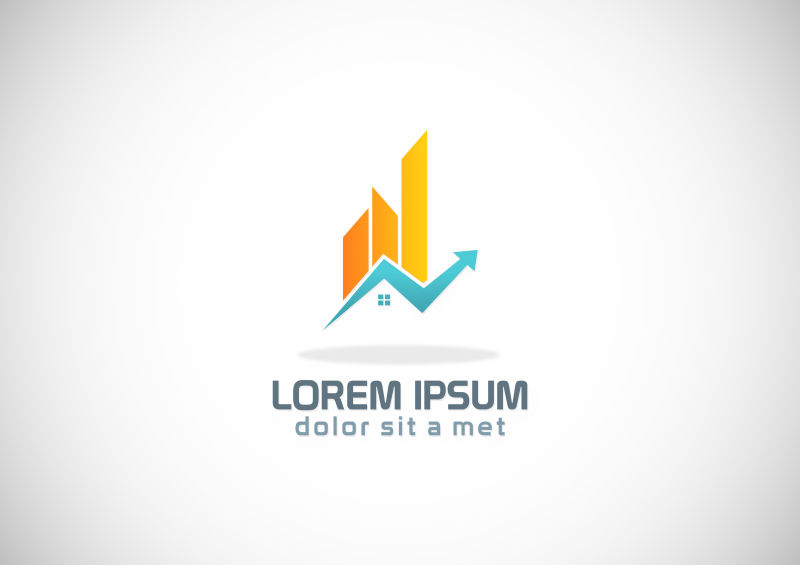 矢量趋势上升概念logo设计