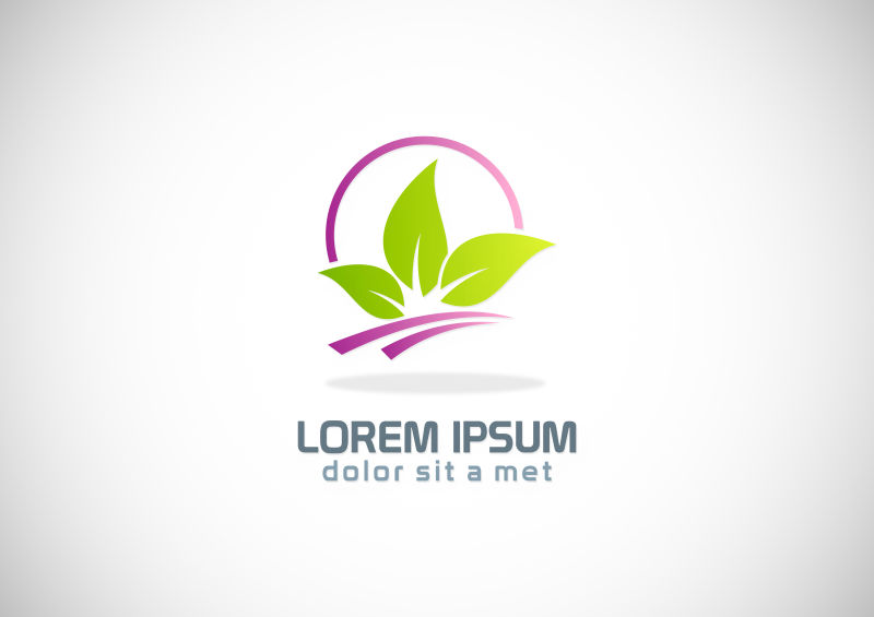 矢量绿色有机logo设计