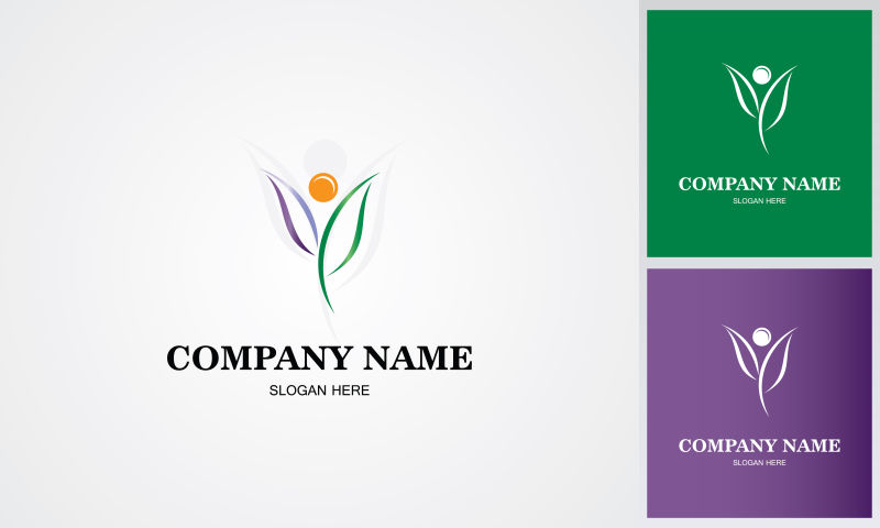 矢量抽象花卉logo设计